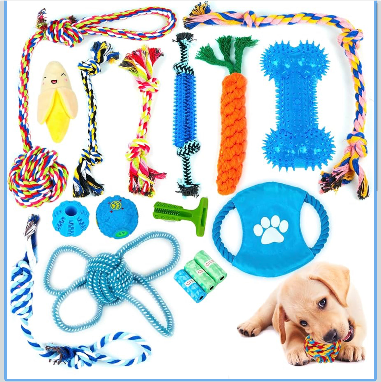 Dog Toys 18 Pack Puppy Toy Bundle